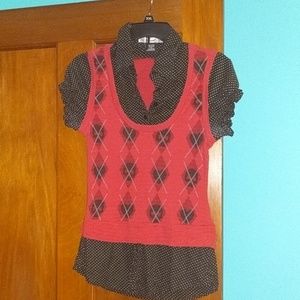 Super cute blouse/sweater combo